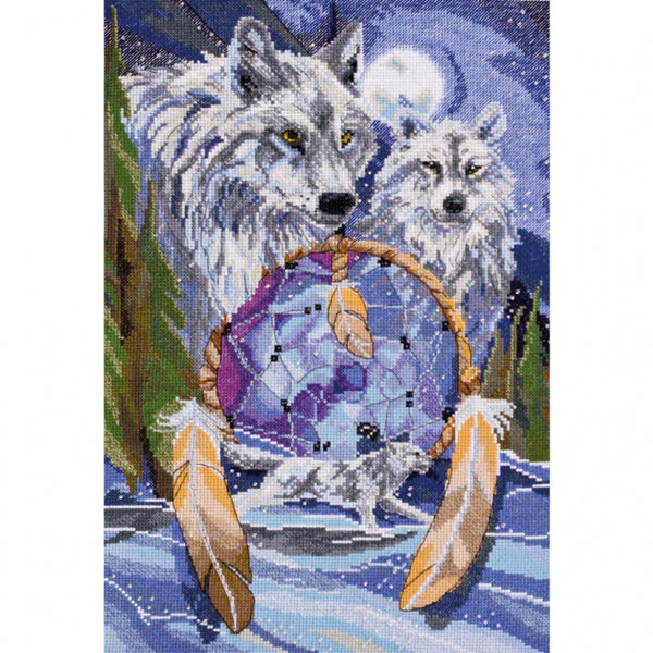 Counted Cross stitch kit Wolves DIY Unprinted canvas - DIY-craftkits