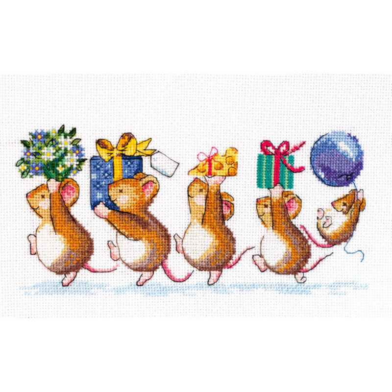 Counted Cross stitch kit Mice DIY Unprinted canvas - DIY-craftkits