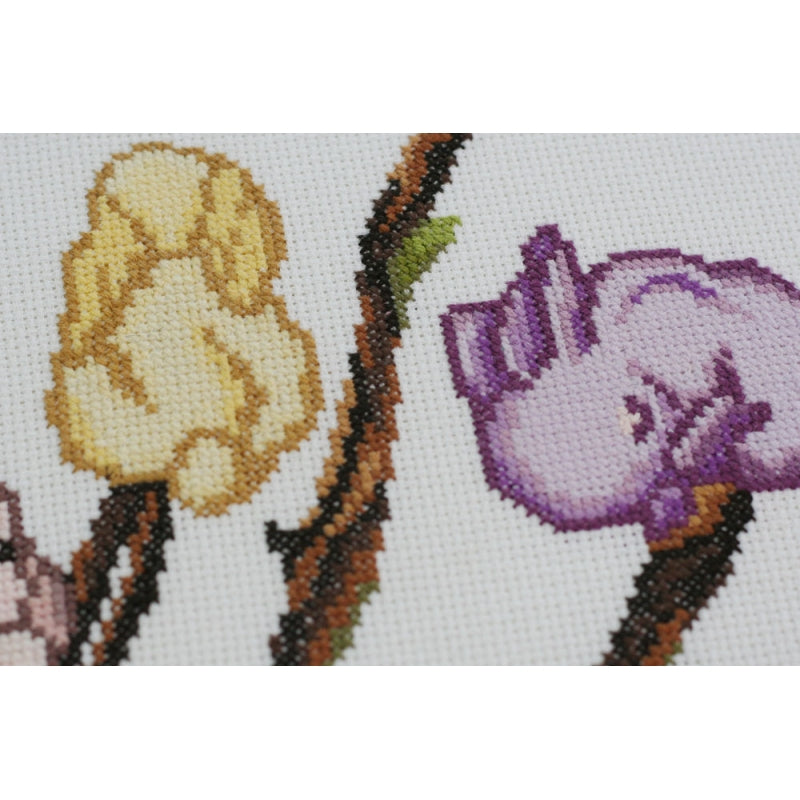 Counted Cross stitch kit March bunnies DIY Unprinted canvas - DIY-craftkits