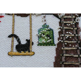 Counted Cross stitch kit Cat house DIY Unprinted canvas - DIY-craftkits