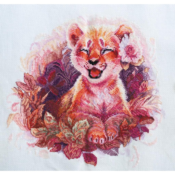 Counted Cross stitch kit Little lion DIY Unprinted canvas - DIY-craftkits