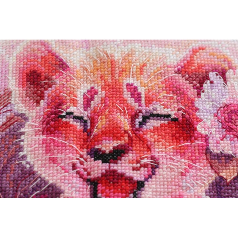 Counted Cross stitch kit Little lion DIY Unprinted canvas - DIY-craftkits