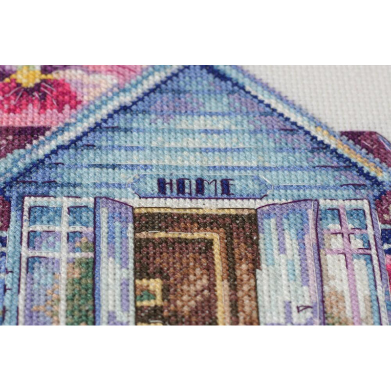 Counted Cross stitch kit Violet house DIY Unprinted canvas - DIY-craftkits