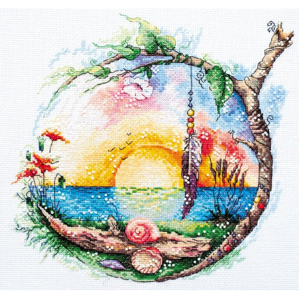 Counted Cross stitch kit Sunny paradise DIY Unprinted canvas - DIY-craftkits
