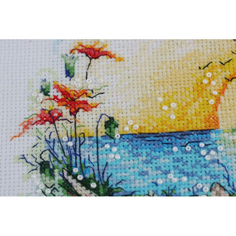 Counted Cross stitch kit Sunny paradise DIY Unprinted canvas - DIY-craftkits