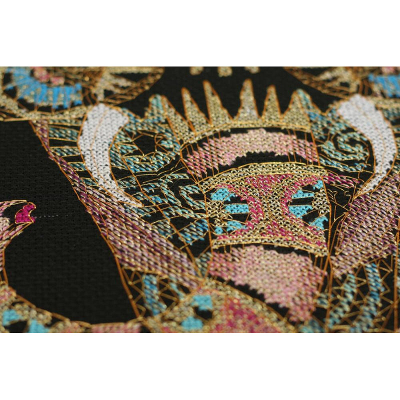 Counted Cross stitch kit Gold elephants DIY Unprinted canvas - DIY-craftkits