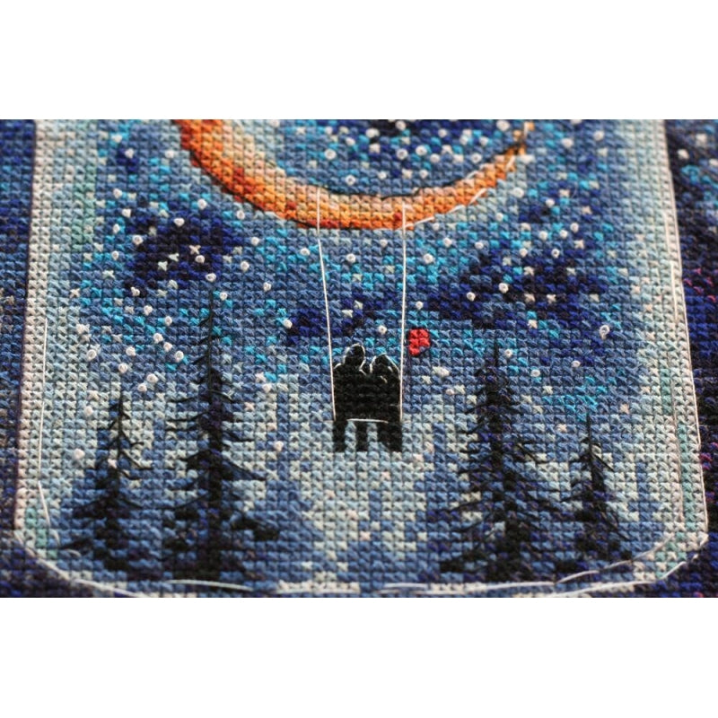 Counted Cross stitch kit Moon for lovers DIY Unprinted canvas - DIY-craftkits