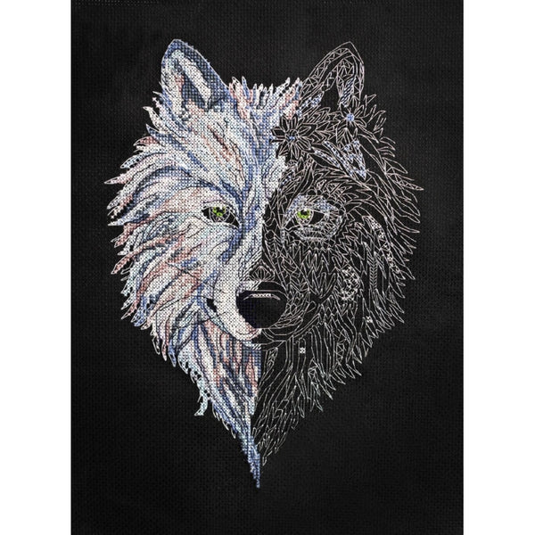 Counted Cross stitch kit Wolf DIY Unprinted canvas - DIY-craftkits