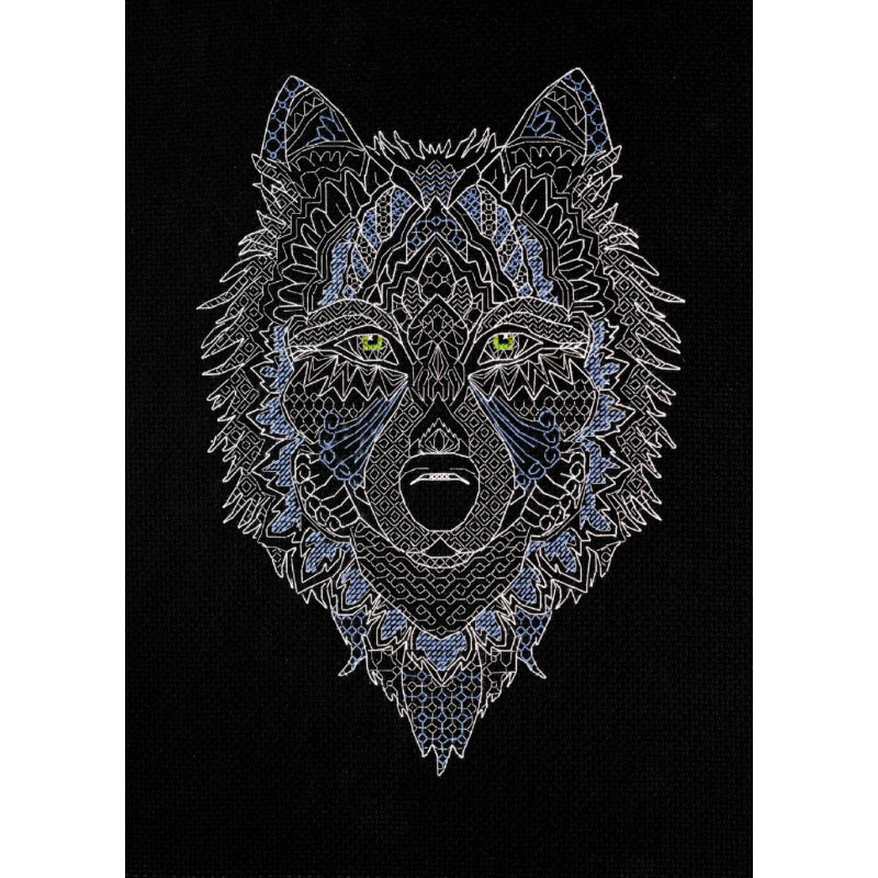 Counted Cross stitch kit Silver wolf DIY Unprinted canvas - DIY-craftkits