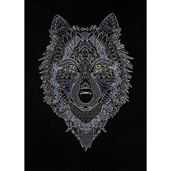 Counted Cross stitch kit Silver wolf DIY Unprinted canvas - DIY-craftkits