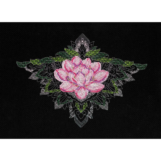 Counted Cross stitch kit Lotus DIY Unprinted canvas - DIY-craftkits