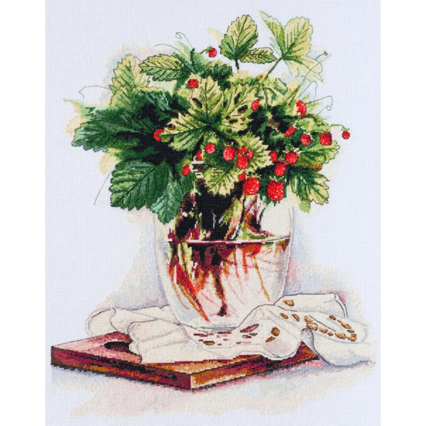 Counted Cross stitch kit Strawberry bouquet DIY Unprinted canvas - DIY-craftkits
