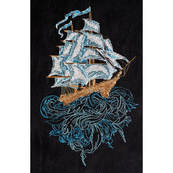 Counted Cross stitch kit Sailboat DIY Unprinted canvas - DIY-craftkits