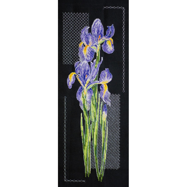 Counted Cross stitch kit Japanese irises DIY Unprinted canvas - DIY-craftkits