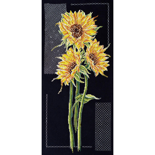 Counted Cross stitch kit Sunflowers DIY Unprinted canvas - DIY-craftkits
