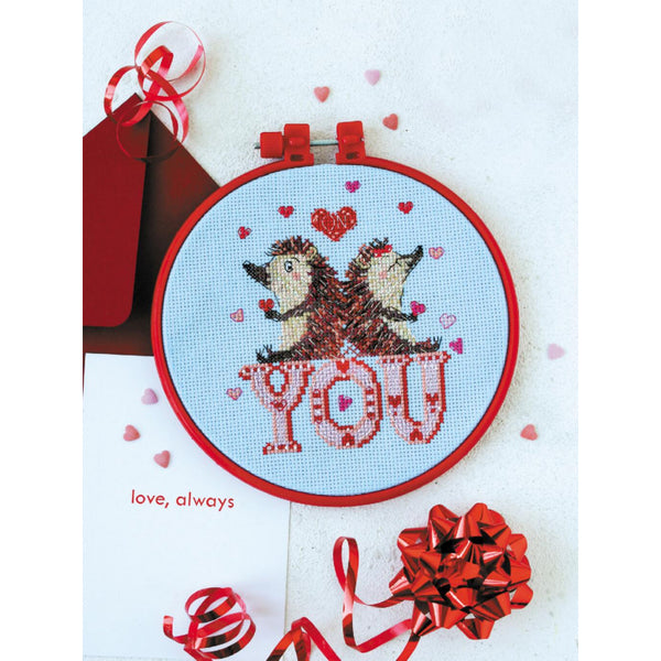 Counted Cross stitch kit Loving hedgehogs DIY Unprinted canvas - DIY-craftkits