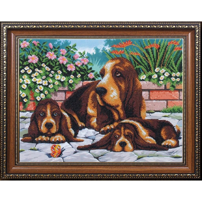 Bead embroidery kit Dogs DIY Beadwork Beading Bead stitching - DIY-craftkits