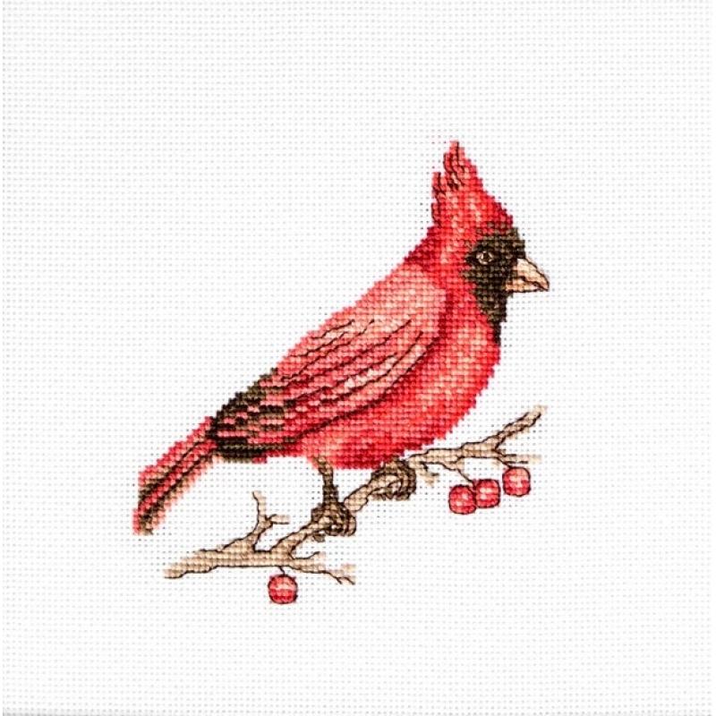 Counted Cross stitch kit Cardinal Luca-S DIY Unprinted canvas - DIY-craftkits