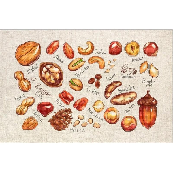 Counted Cross stitch kit Nuts and seeds Luca-S DIY Unprinted canvas - DIY-craftkits