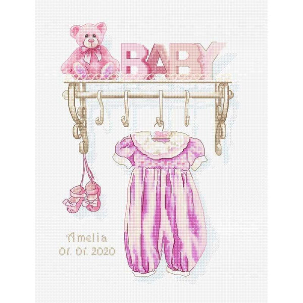 Counted Cross stitch kit Birth of a girl Luca-S DIY Unprinted canvas - DIY-craftkits