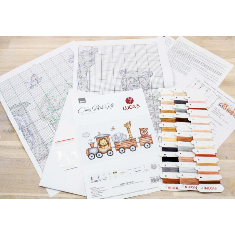 Counted Cross stitch kit Travel by train Luca-S DIY Unprinted canvas - DIY-craftkits