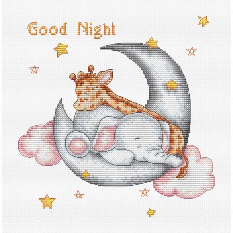 Counted Cross stitch kit Good night Luca-S DIY Unprinted canvas - DIY-craftkits