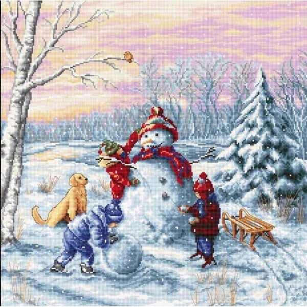 Counted Cross stitch kit Merry Cristmas Luca-S DIY Unprinted canvas - DIY-craftkits