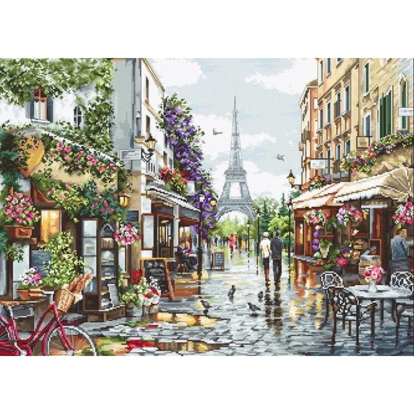 Counted Cross stitch kit Blooming Paris Luca-S DIY Unprinted canvas - DIY-craftkits
