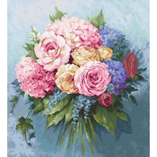 Counted Cross stitch kit Flowers Luca-S DIY Unprinted canvas - DIY-craftkits