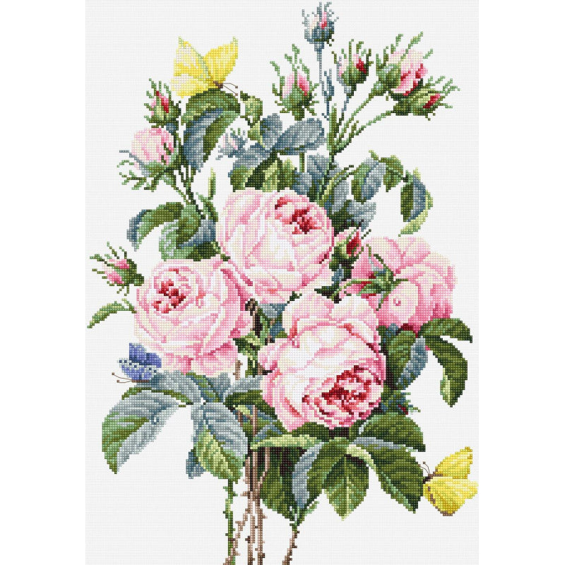 Counted Cross stitch kit Roses Luca-S DIY Unprinted canvas - DIY-craftkits