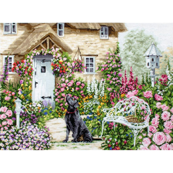 Counted Cross stitch kit Cottage garden Luca-S DIY Unprinted canvas - DIY-craftkits
