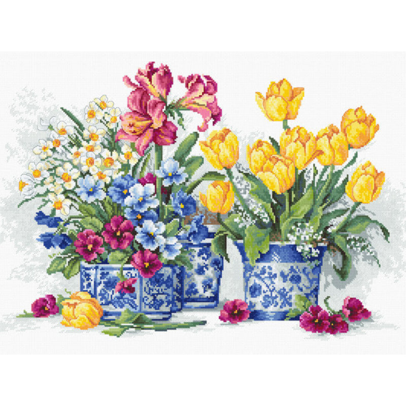 Counted Cross stitch kit Spring garden Luca-S DIY Unprinted canvas - DIY-craftkits