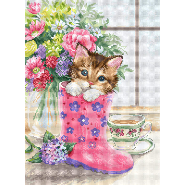 Counted Cross stitch kit Kitty Luca-S DIY Unprinted canvas - DIY-craftkits