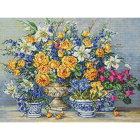 Counted Cross stitch kit Flowers Luca-S DIY Unprinted canvas - DIY-craftkits