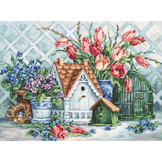 Counted Cross stitch kit Flowers Luca-S DIY Unprinted canvas - DIY-craftkits