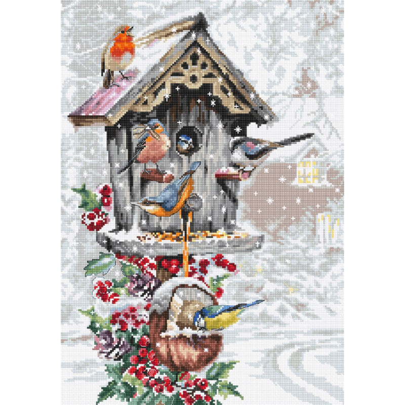 Counted Cross stitch kit Bird house Luca-S DIY Unprinted canvas - DIY-craftkits