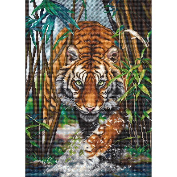 Counted Cross stitch kit Tiger Luca-S DIY Unprinted canvas - DIY-craftkits