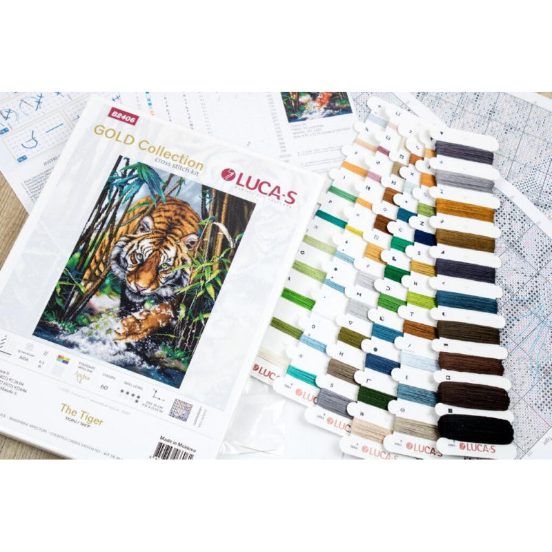 Counted Cross stitch kit Tiger Luca-S DIY Unprinted canvas - DIY-craftkits