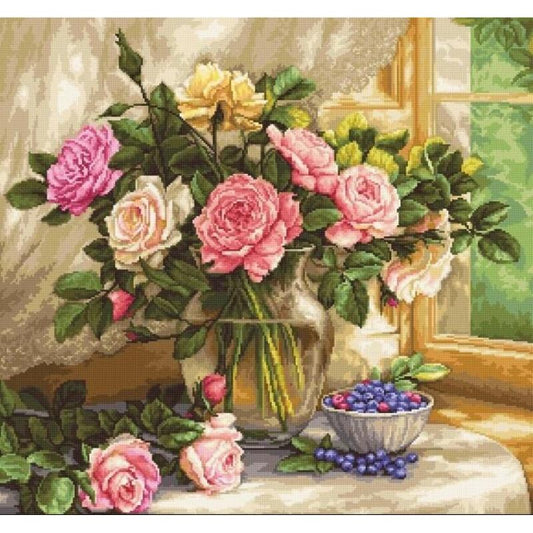 Counted Cross stitch kit Bouquet Luca-S DIY Unprinted canvas - DIY-craftkits