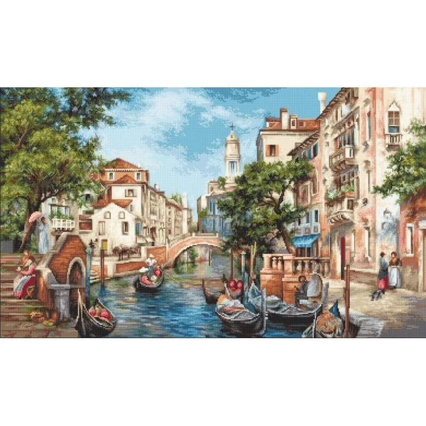 Counted Cross stitch kit Streets of San Polo Luca-S DIY Unprinted canvas - DIY-craftkits