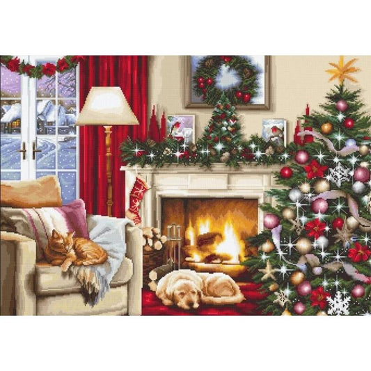 Counted Cross stitch kit Christmas interior Luca-S DIY Unprinted canvas - DIY-craftkits