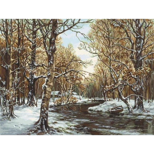 Counted Cross stitch kit First snow Luca-S DIY Unprinted canvas - DIY-craftkits