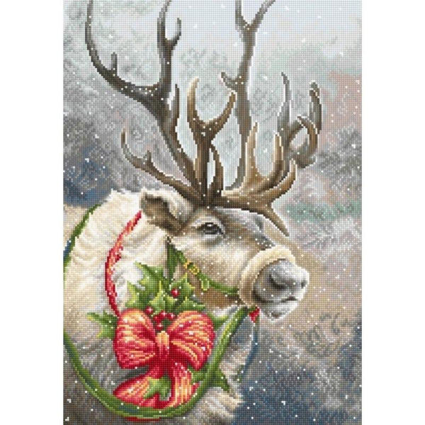 Counted Cross stitch kit Christmas deer Luca-S DIY Unprinted canvas - DIY-craftkits