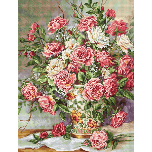 Counted Cross stitch kit Flowers Luca-S DIY Unprinted canvas - DIY-craftkits
