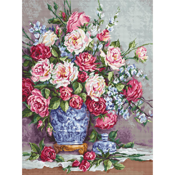 Counted Cross stitch kit Roses Luca-S DIY Unprinted canvas - DIY-craftkits