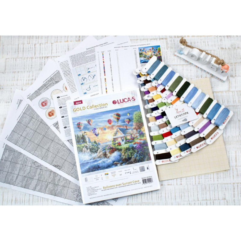 Counted Cross stitch kit Balloons Luca-S DIY Unprinted canvas - DIY-craftkits