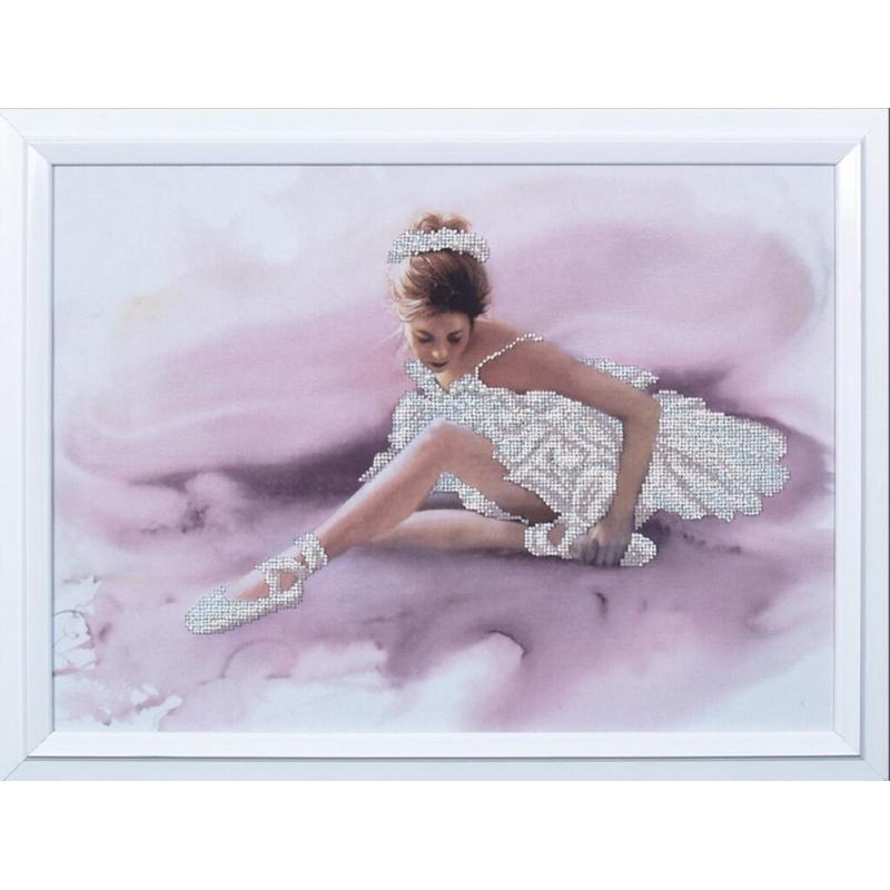 Bead embroidery kit Ballerina DIY Beadwork Beading Bead stitching - DIY-craftkits