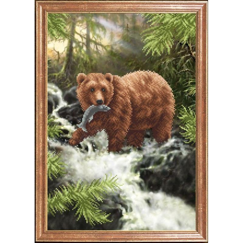 Bead embroidery kit Bear DIY Beadwork Beading Bead stitching - DIY-craftkits