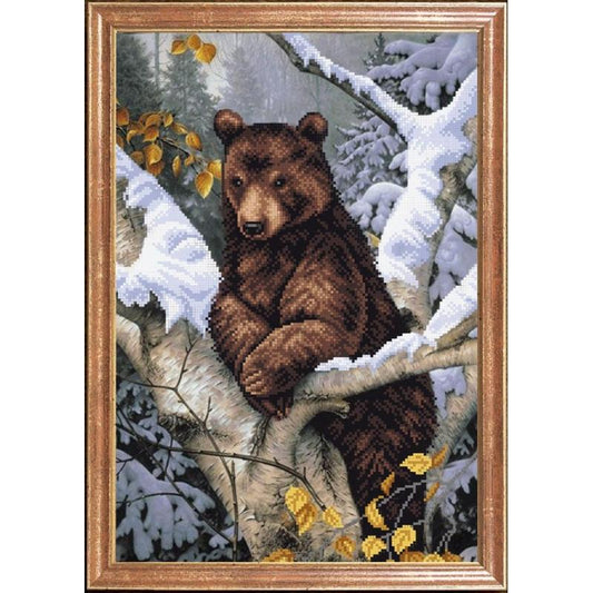 Bead embroidery kit Bear DIY Beadwork Beading Bead stitching - DIY-craftkits