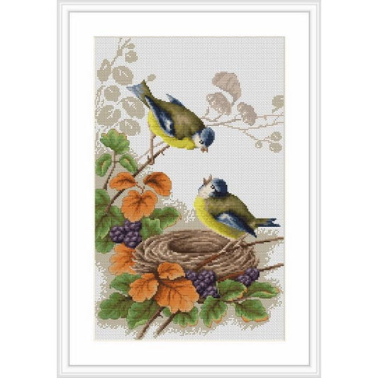 Counted Cross stitch kit Birds Luca-S DIY Unprinted canvas - DIY-craftkits